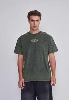 Polera Hombre Lavada Verde Sioux
